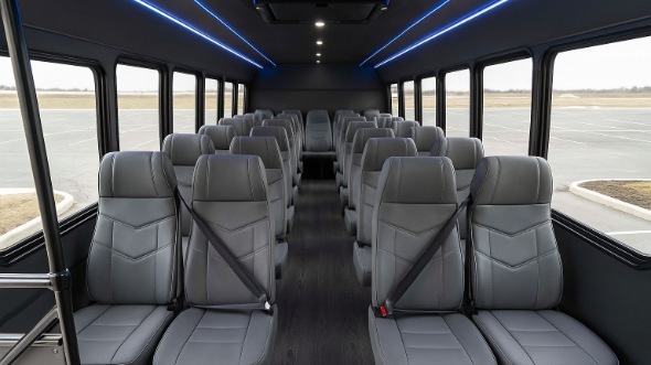 Interior of Charter Bus Company Council Bluffs's 15 Passenger Minibus in Council Bluffs