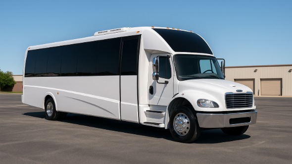 Exterior of Charter Bus Company Council Bluffs's 20 Passenger Mini bus in Council Bluffs
