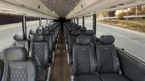 Interior of Charter Bus Company Lincoln's 25 Passenger Mini bus in Lincoln
