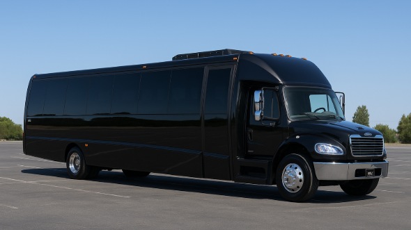 Exterior of Charter Bus Company Council Bluffs's 28 Passenger Mini bus in Council Bluffs