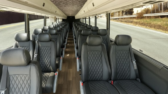 Interior of Charter Bus Company Council Bluffs's 28 Passenger Mini bus in Council Bluffs