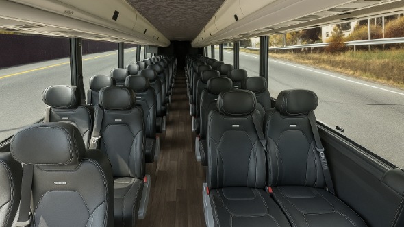 Interior of Charter Bus Company Council Bluffs's 30 Passenger Minibus in Council Bluffs