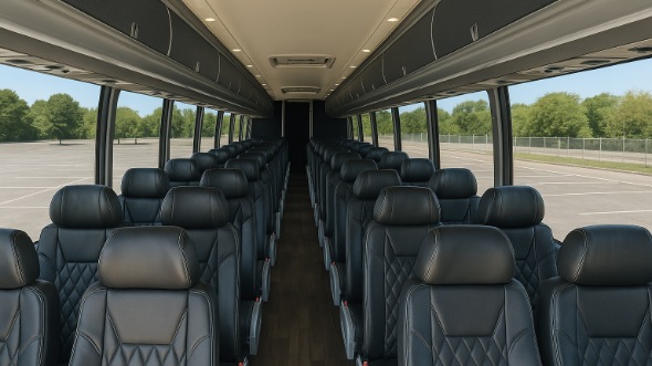 council bluffs 55 passenger charter bus inside