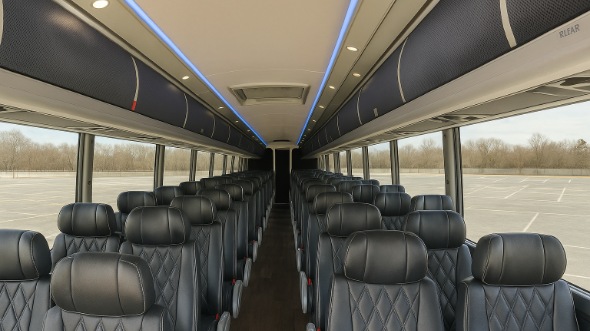 council bluffs 56 passenger charter bus inside