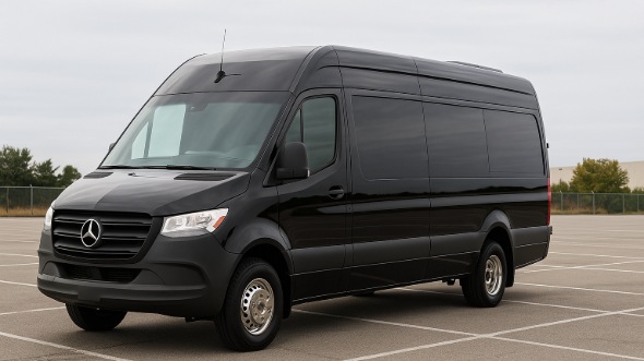 Exterior of Charter Bus Company Council Bluffs's Sprinter Limo in Council Bluffs